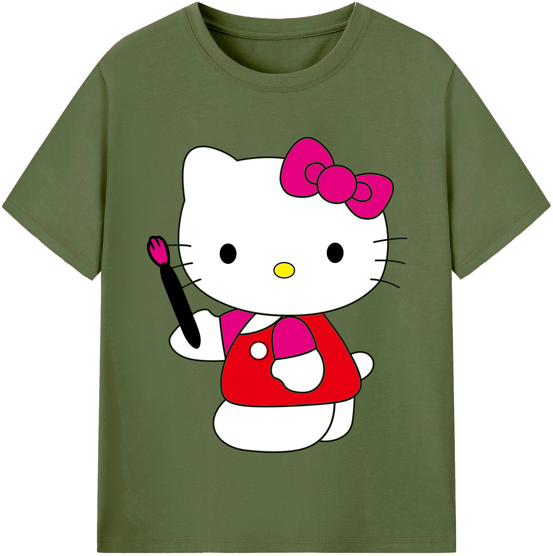 （画像用） Hello Kitty ハローキティ 綿100％半袖Tシャツ（フロントプリント）